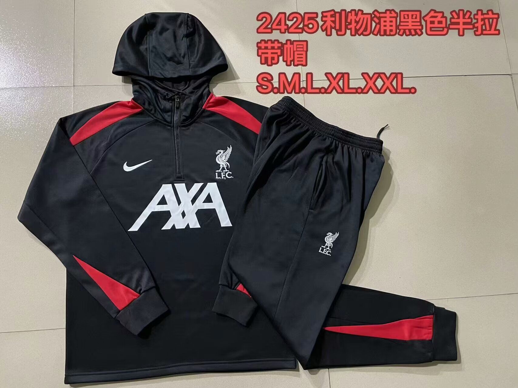 AAA Quality Liverpool 24/25 Hoodie Tracksuit - Black/Red